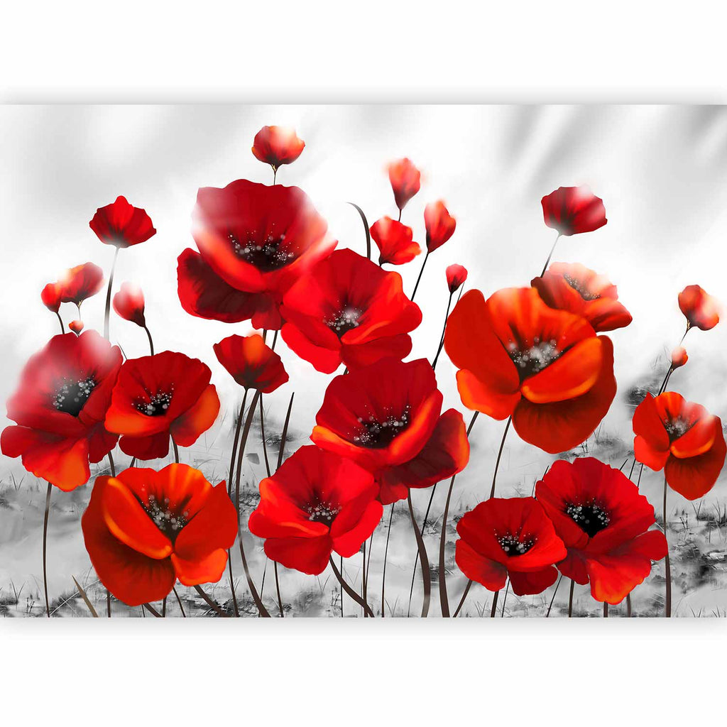 Moonlit Poppies Floral Wall Mural
