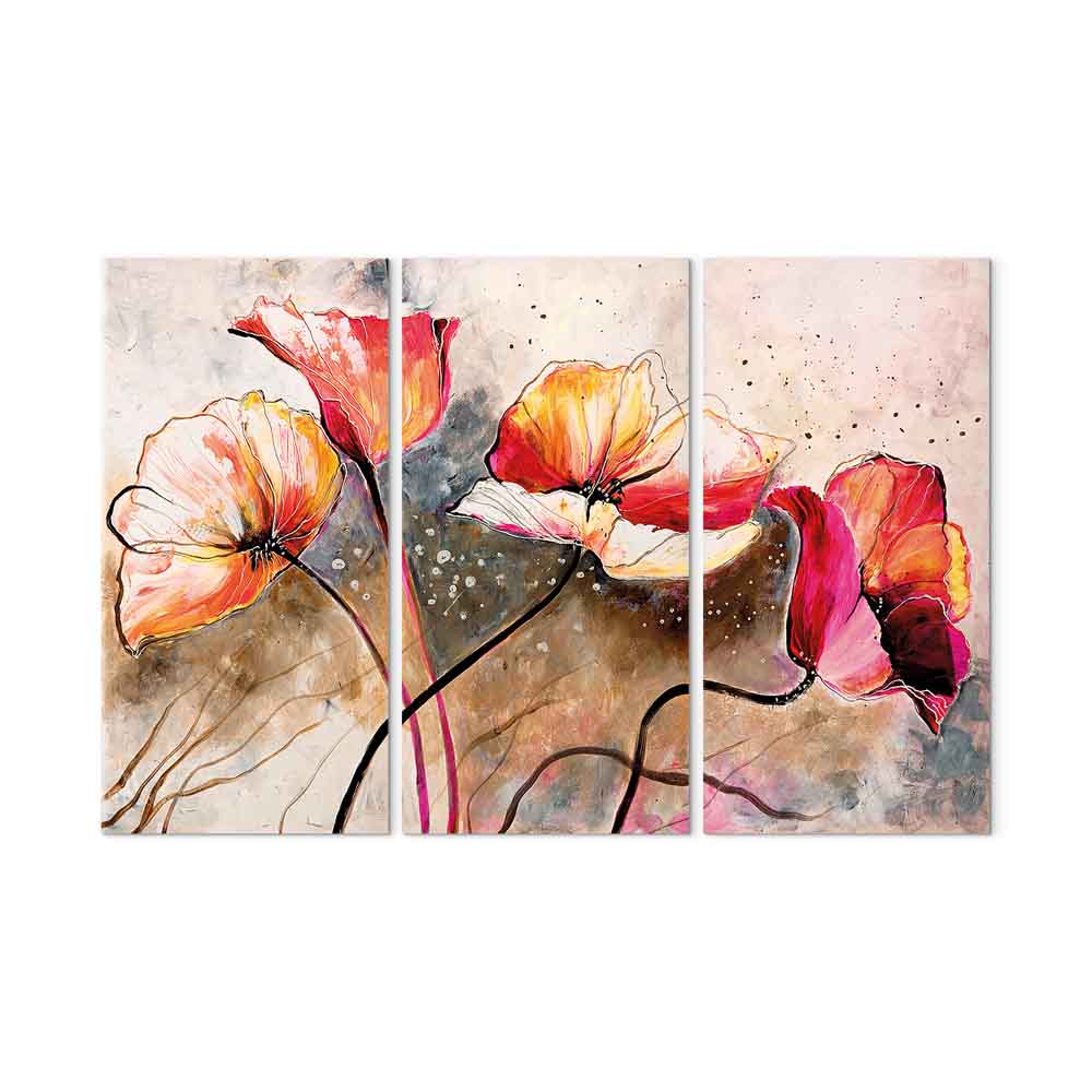 Windblown Poppies Floral Canvas Print