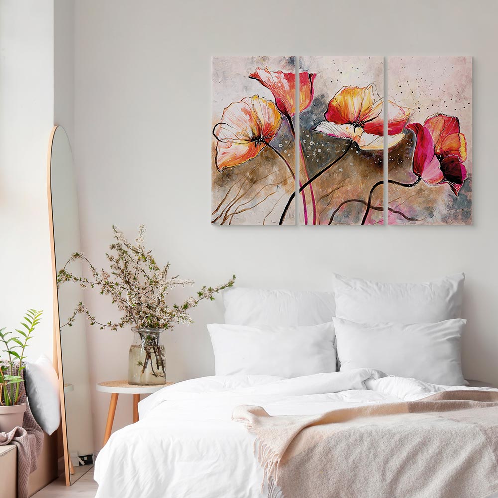 Windblown Poppies Floral Canvas Print