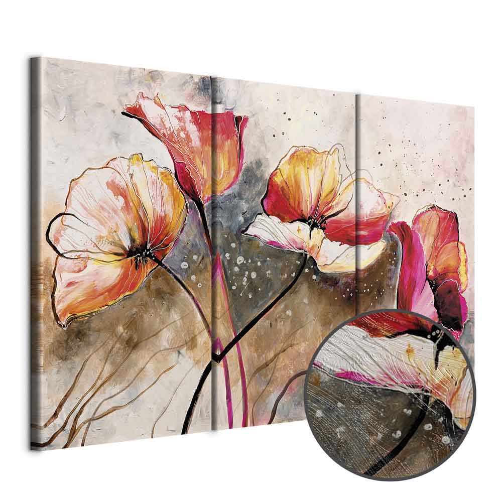 Windblown Poppies Floral Canvas Print