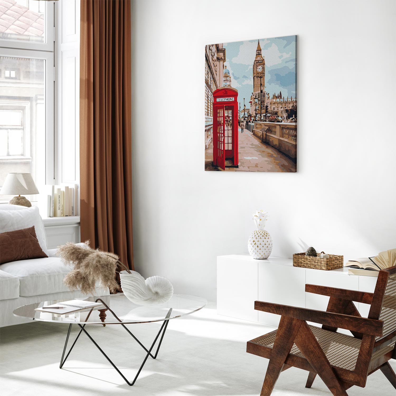London Telephone Box Big Ben Paint by Numbers