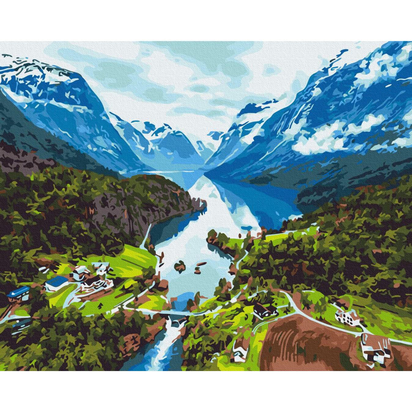 Alpine Valley Mountains Paint by Numbers Kit