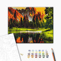 Mountain Valley Sunset Landscape Paint by Numbers Kit