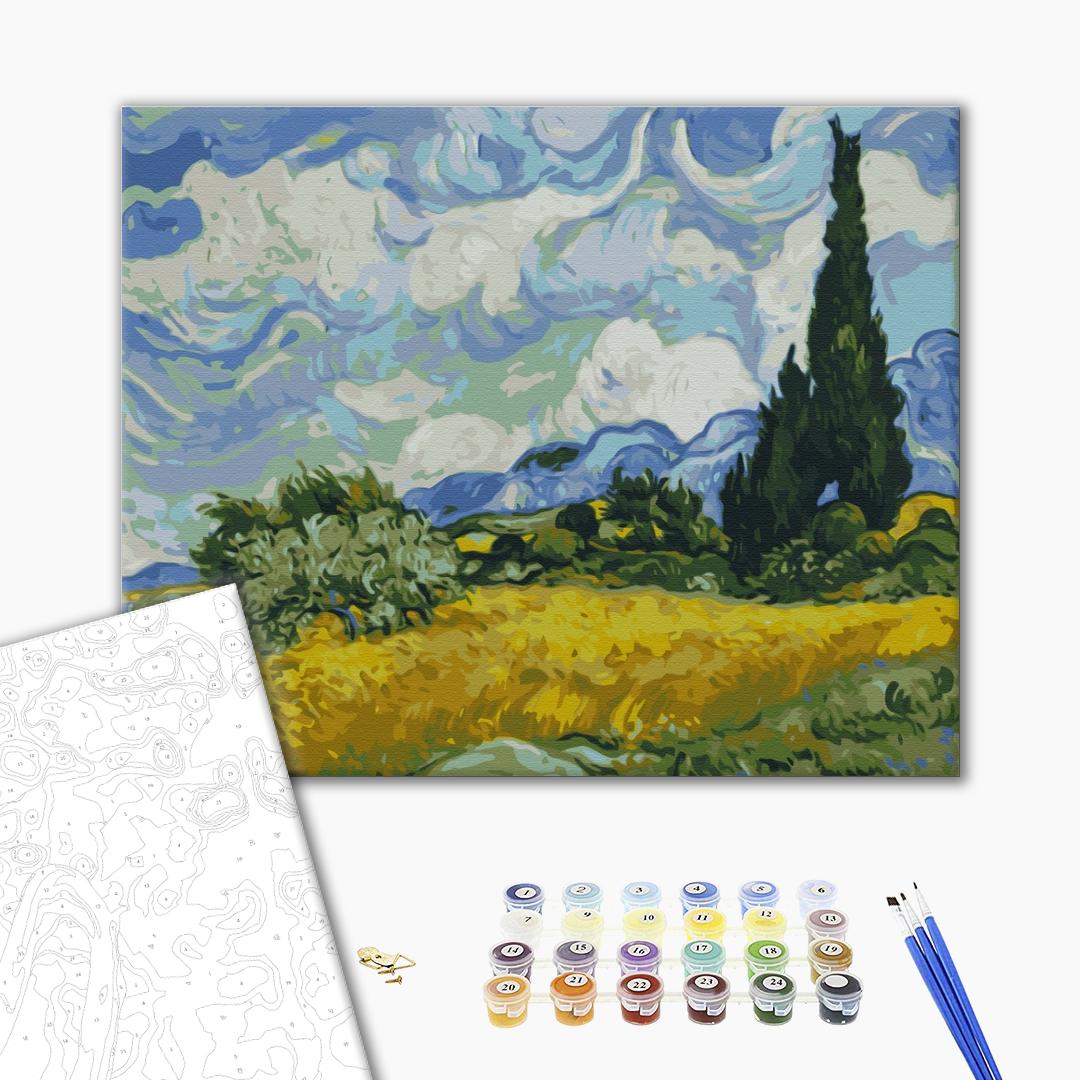 Van Gogh Wheat Field with Cypresses Paint by Numbers Kit