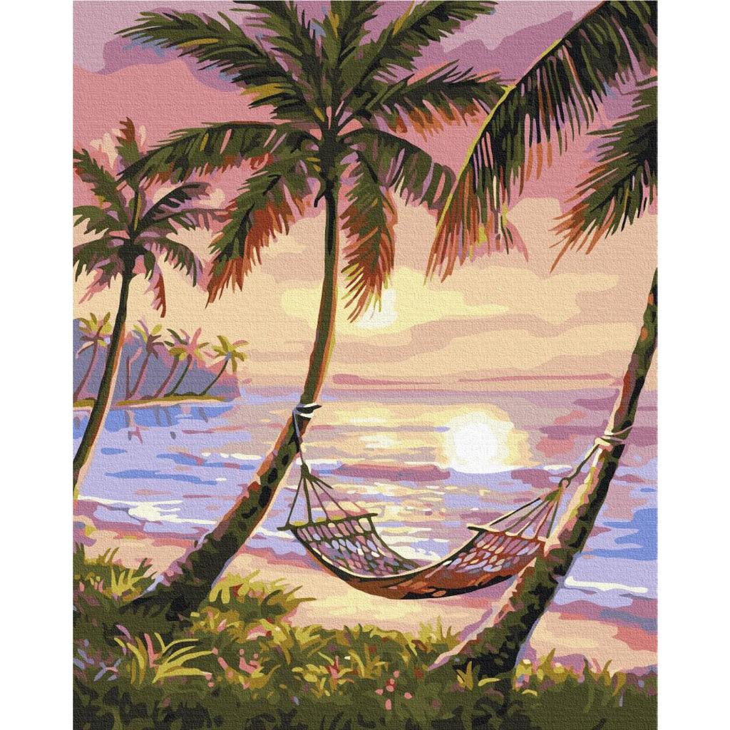 Tropical Beach Landscape Paint by Numbers Kit