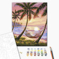Tropical Beach Landscape Paint by Numbers Kit