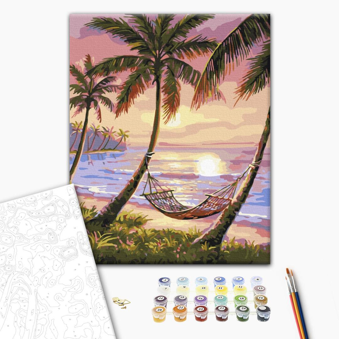 Tropical Beach Landscape Paint by Numbers Kit