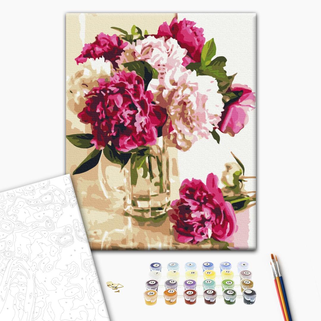Peony Floral Composition Paint by Numbers Kit