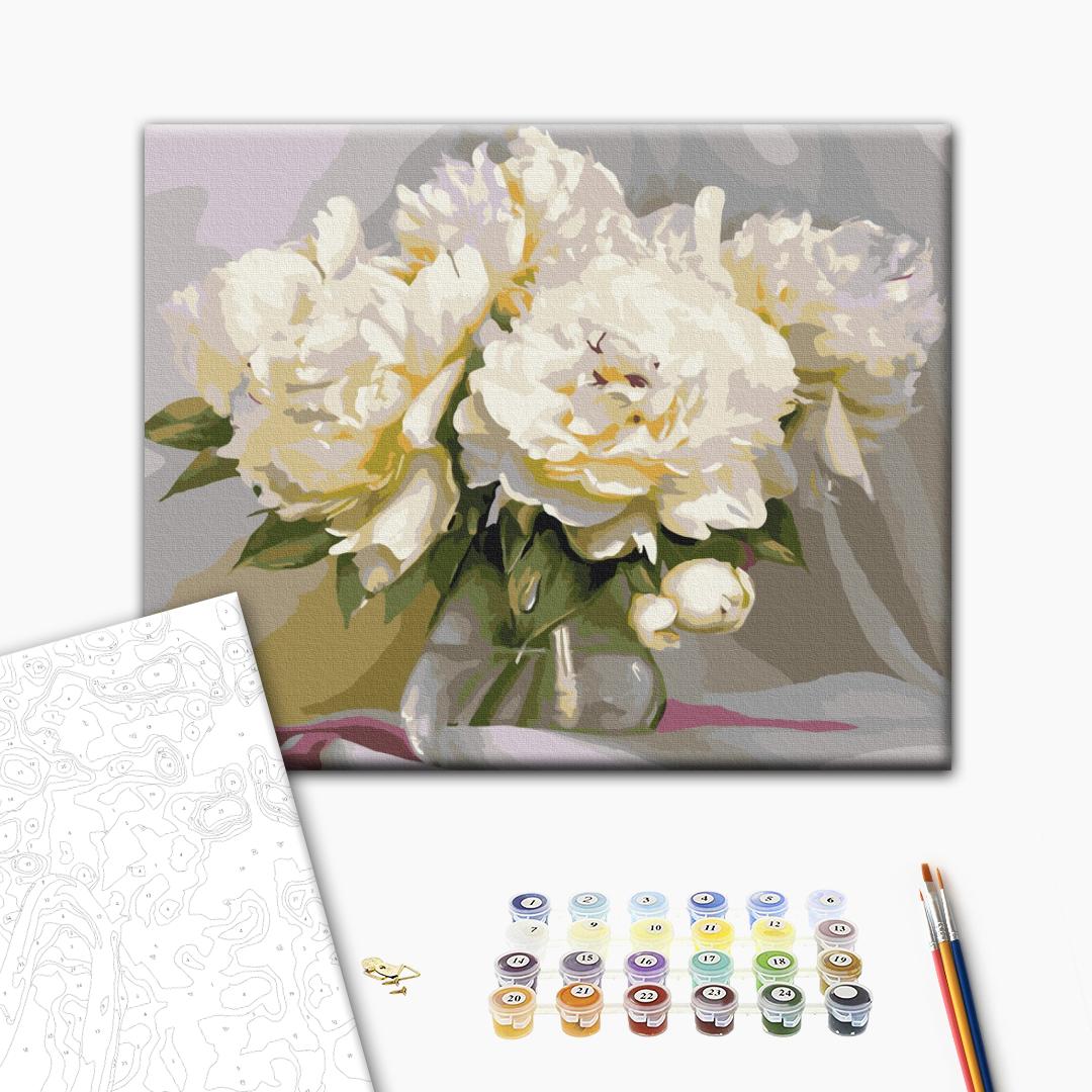 Innocent Peonies Floral Paint by Numbers Kit