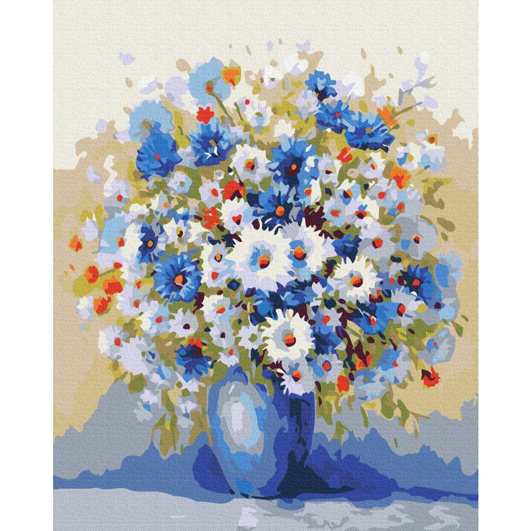 Wildflower Bouquet Vase Floral Paint by Numbers