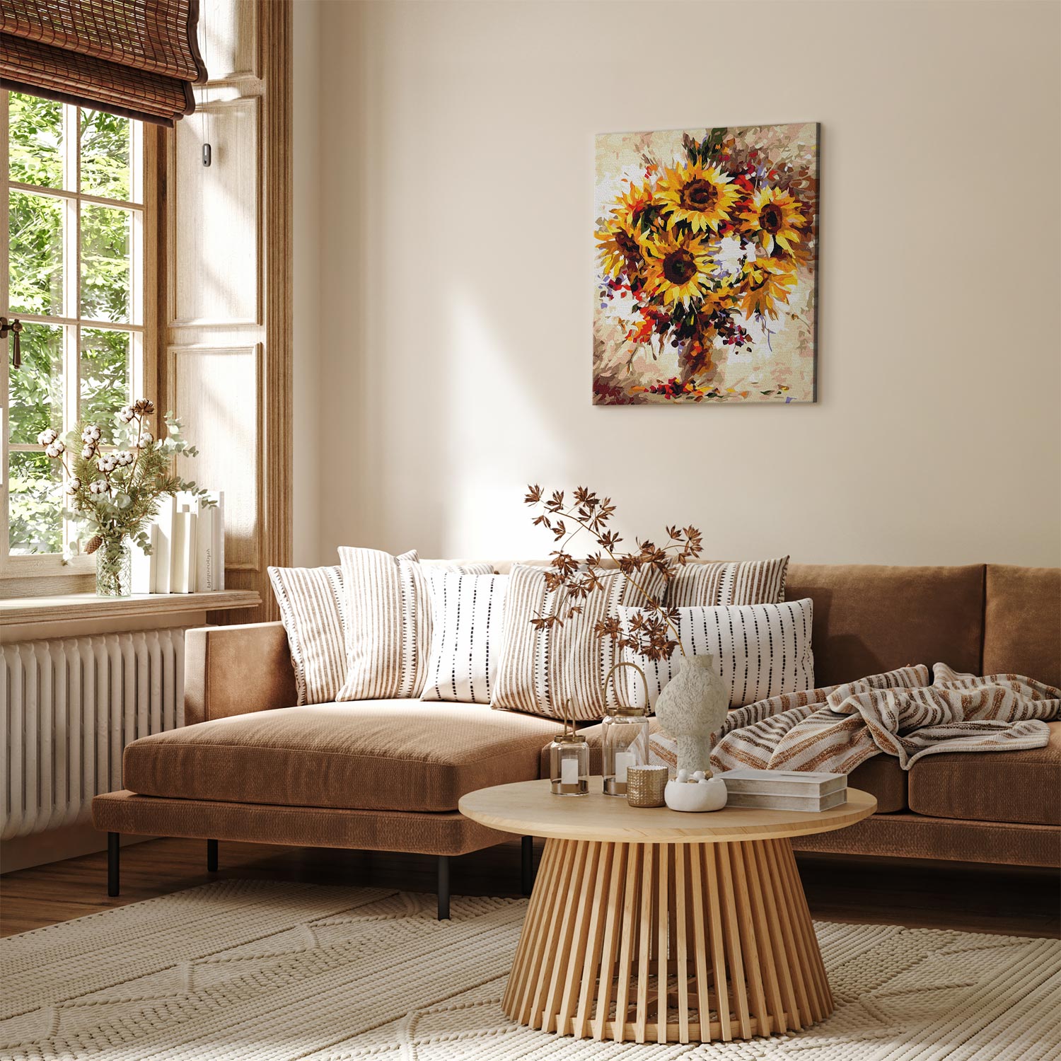 Sunflower Bouquet Vase Floral Paint by Numbers