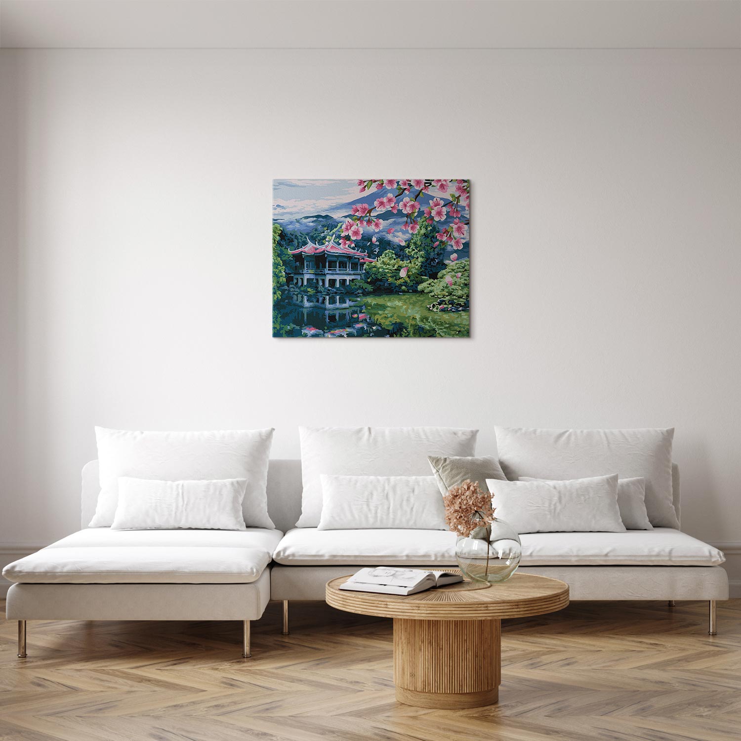 Japanese Spring Blossom City Paint by Numbers Kit