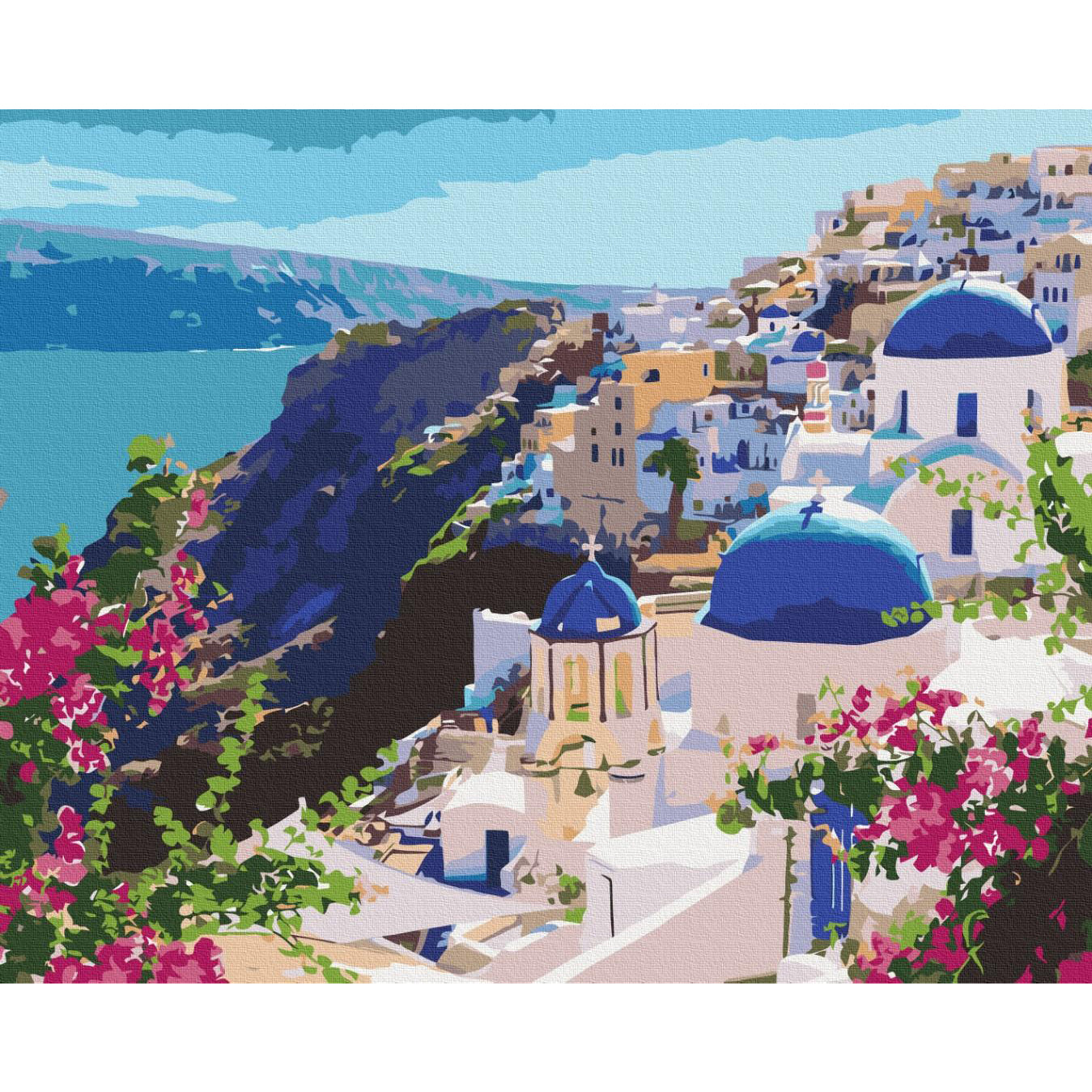 Santorini Rooftops Greece Paint by Numbers Kit