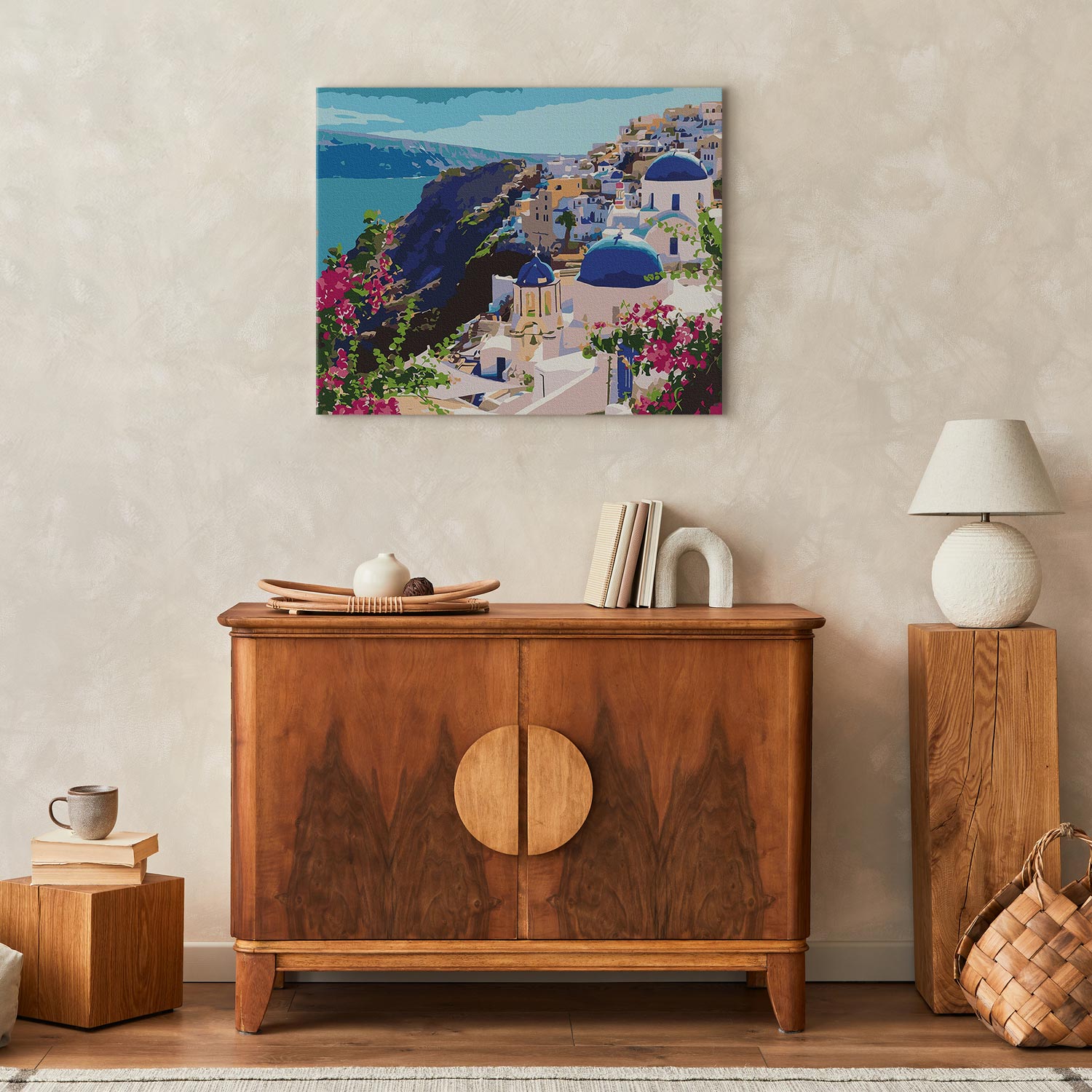 Santorini Rooftops Greece Paint by Numbers Kit