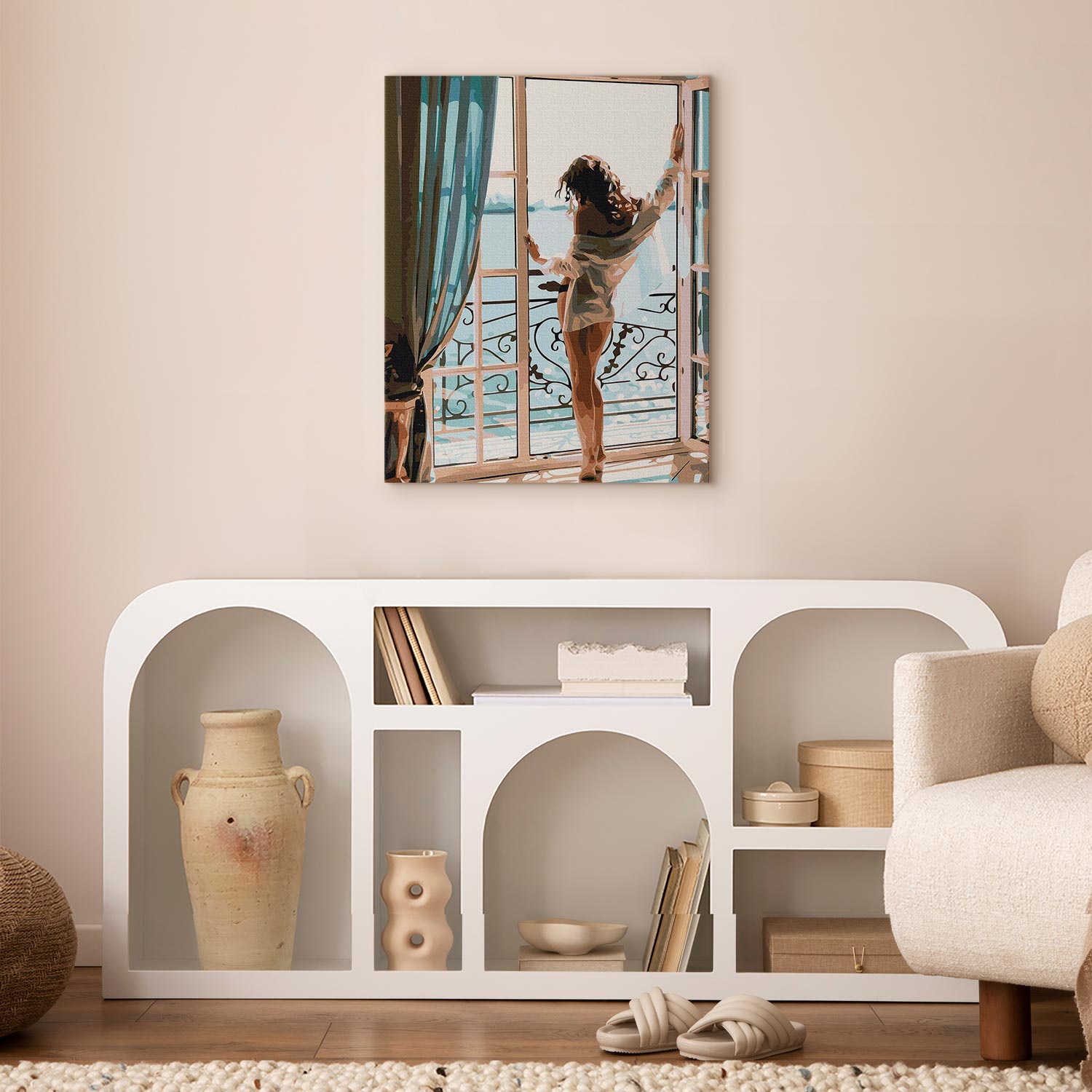 Seaside Morning Women Paint by Numbers Kit