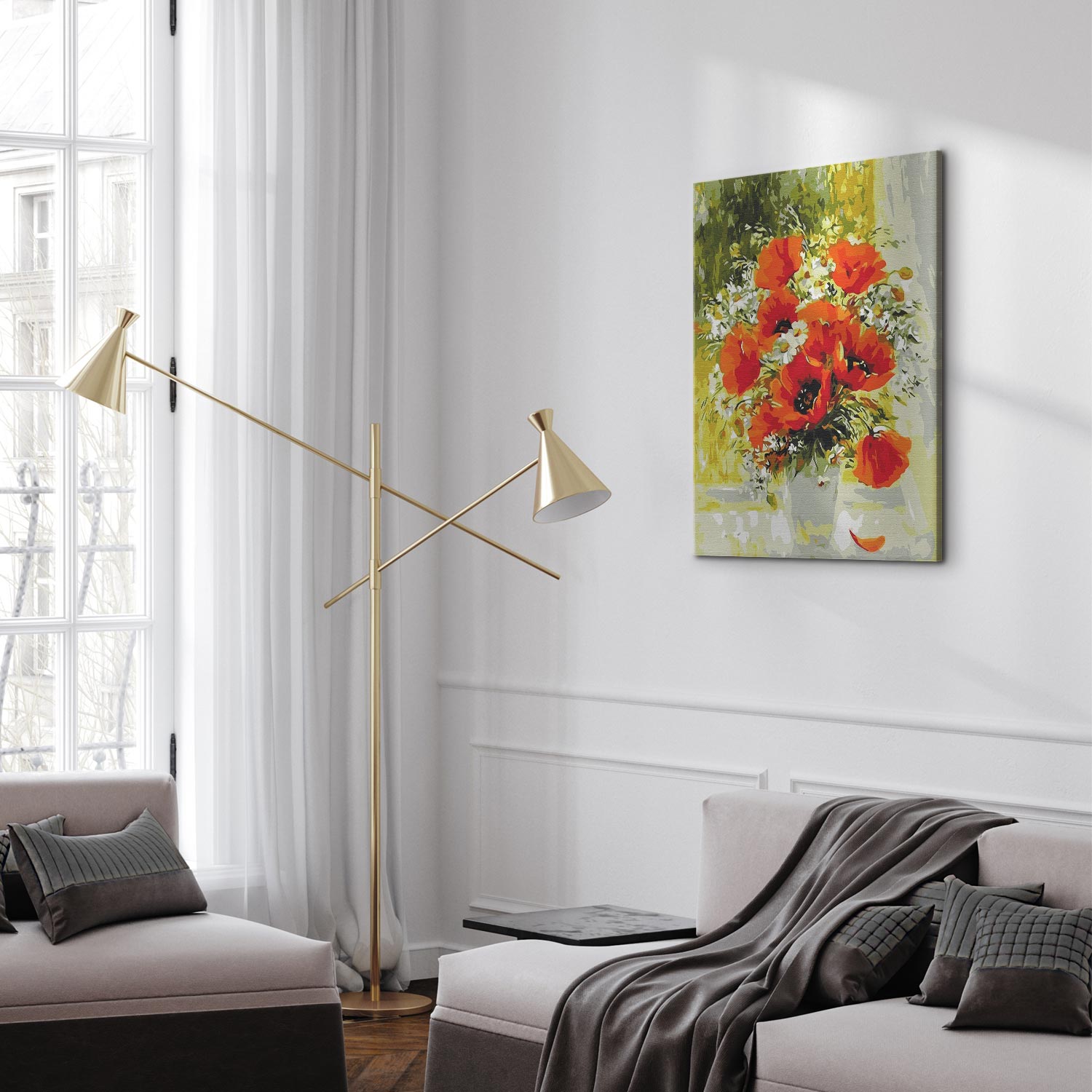 Wild Poppies Bouquet Floral Paint by Numbers