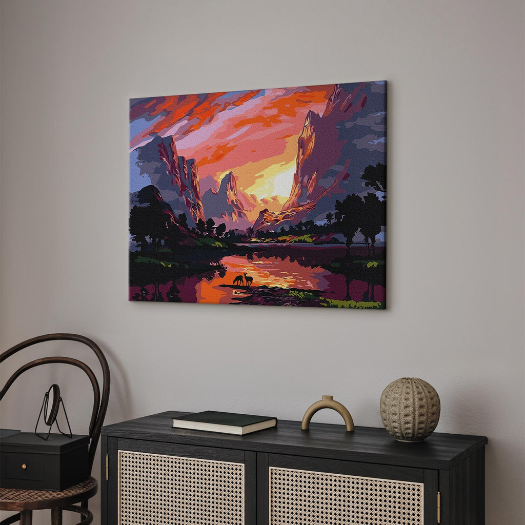 Sunset Mountain Landscape Paint by Numbers Kit