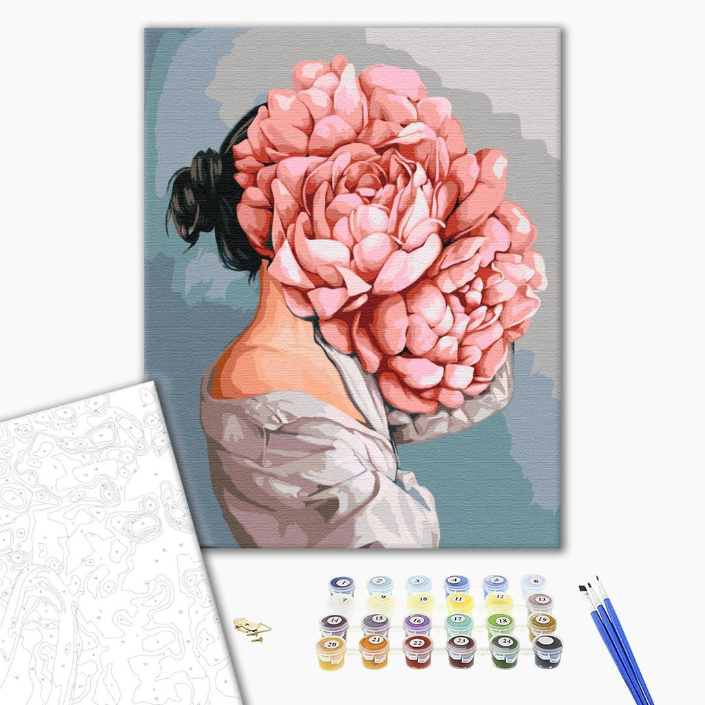 Peony Bouquet Portrait Floral Paint by Numbers Kit
