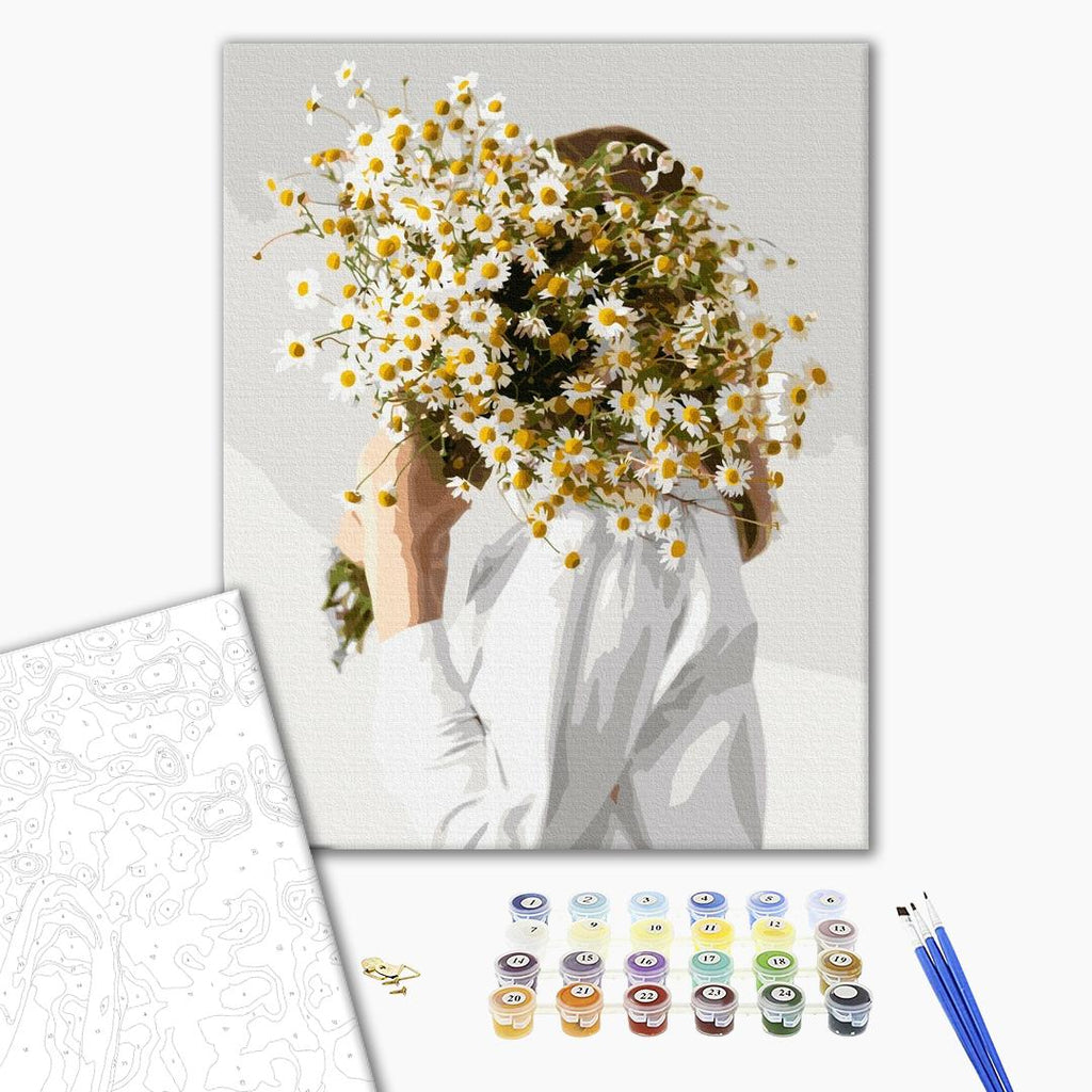 Chamomile Fan Floral Paint by Numbers