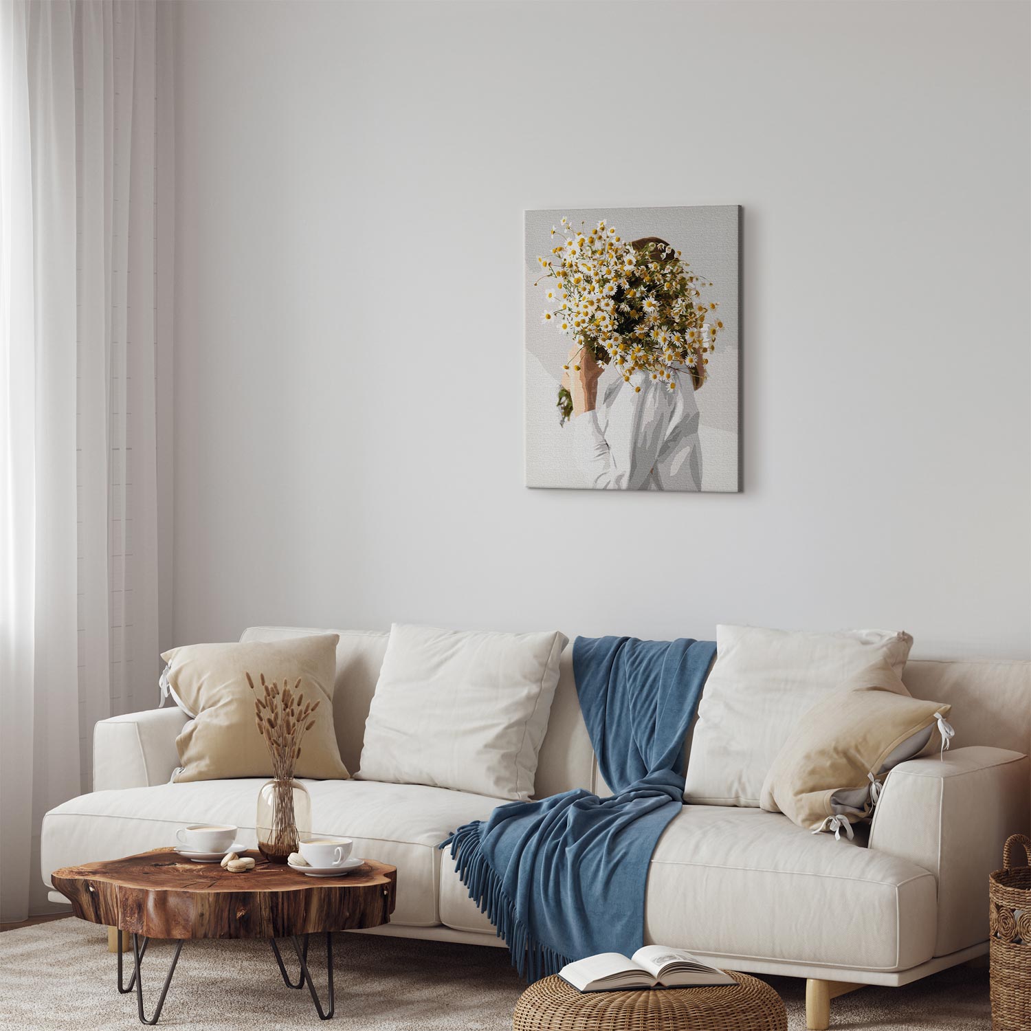 Chamomile Fan Floral Paint by Numbers