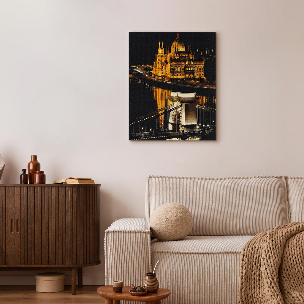 Budapest Night River Cityscape Paint by Numbers Kit