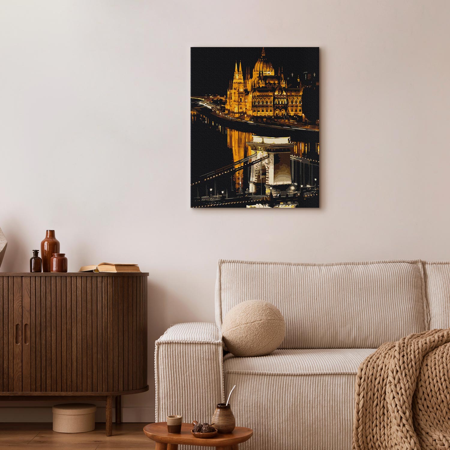 Budapest Night River Cityscape Paint by Numbers Kit