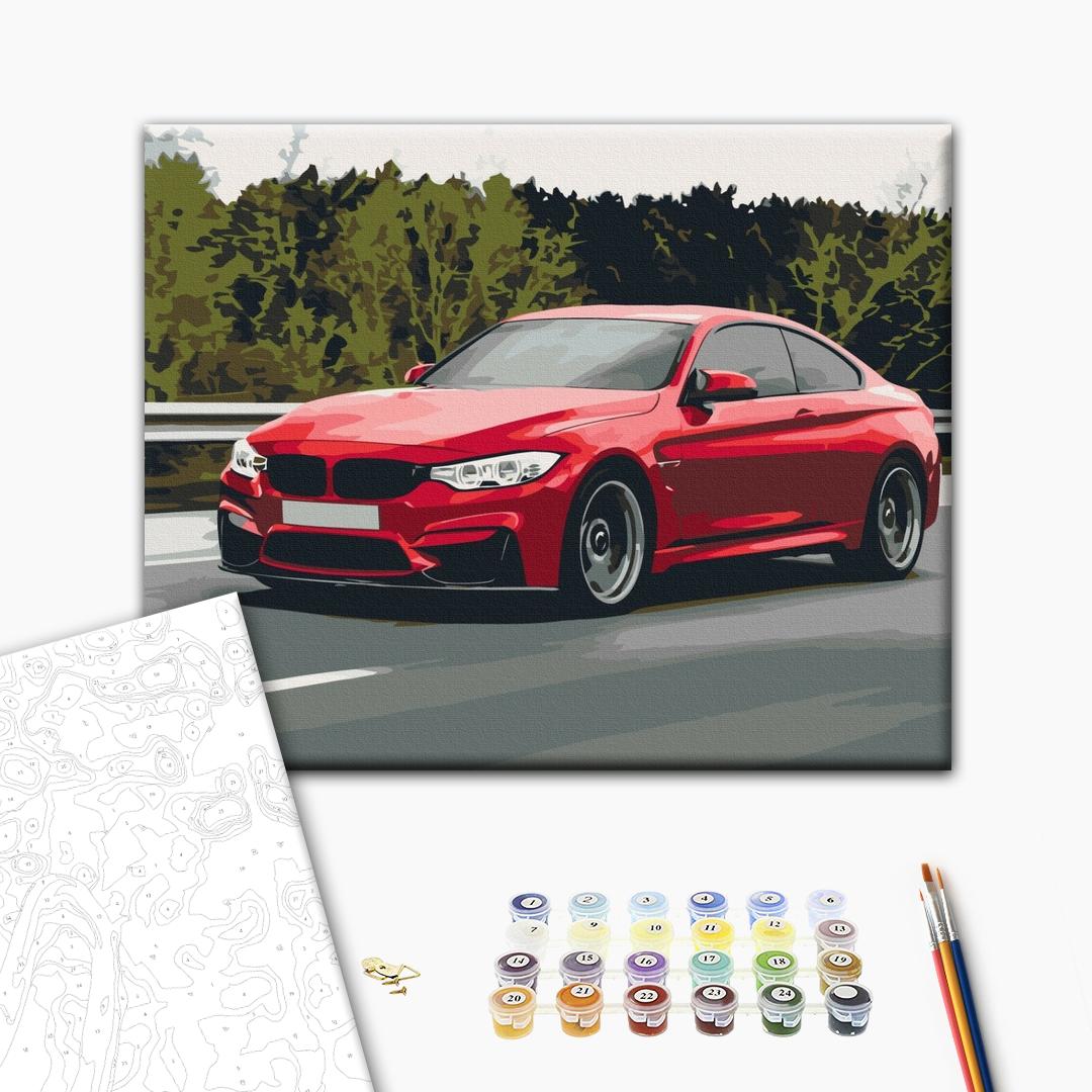 Red Car Paint by Numbers Kit