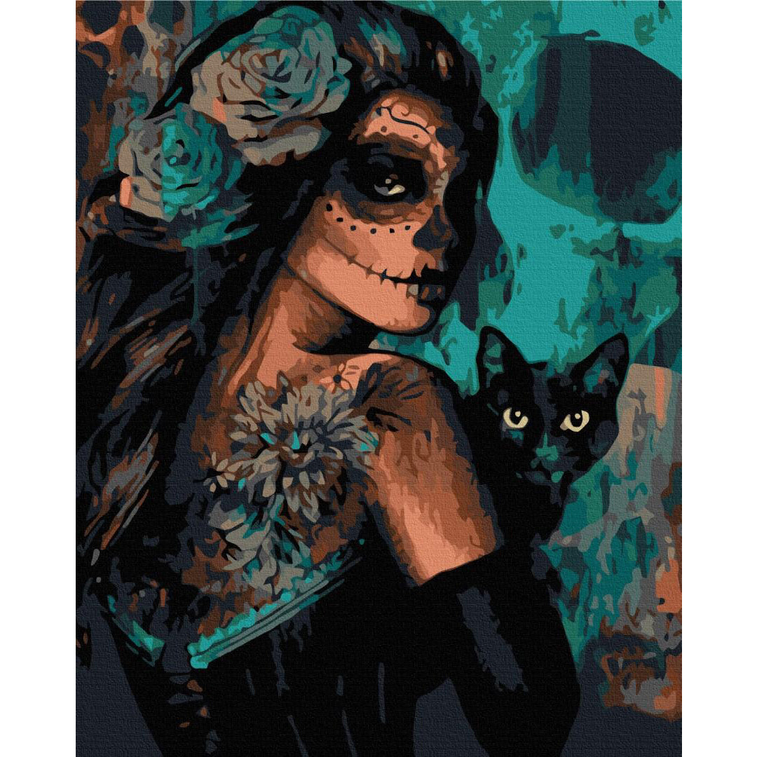 Halloween Cats and Women Paint by Numbers Kit
