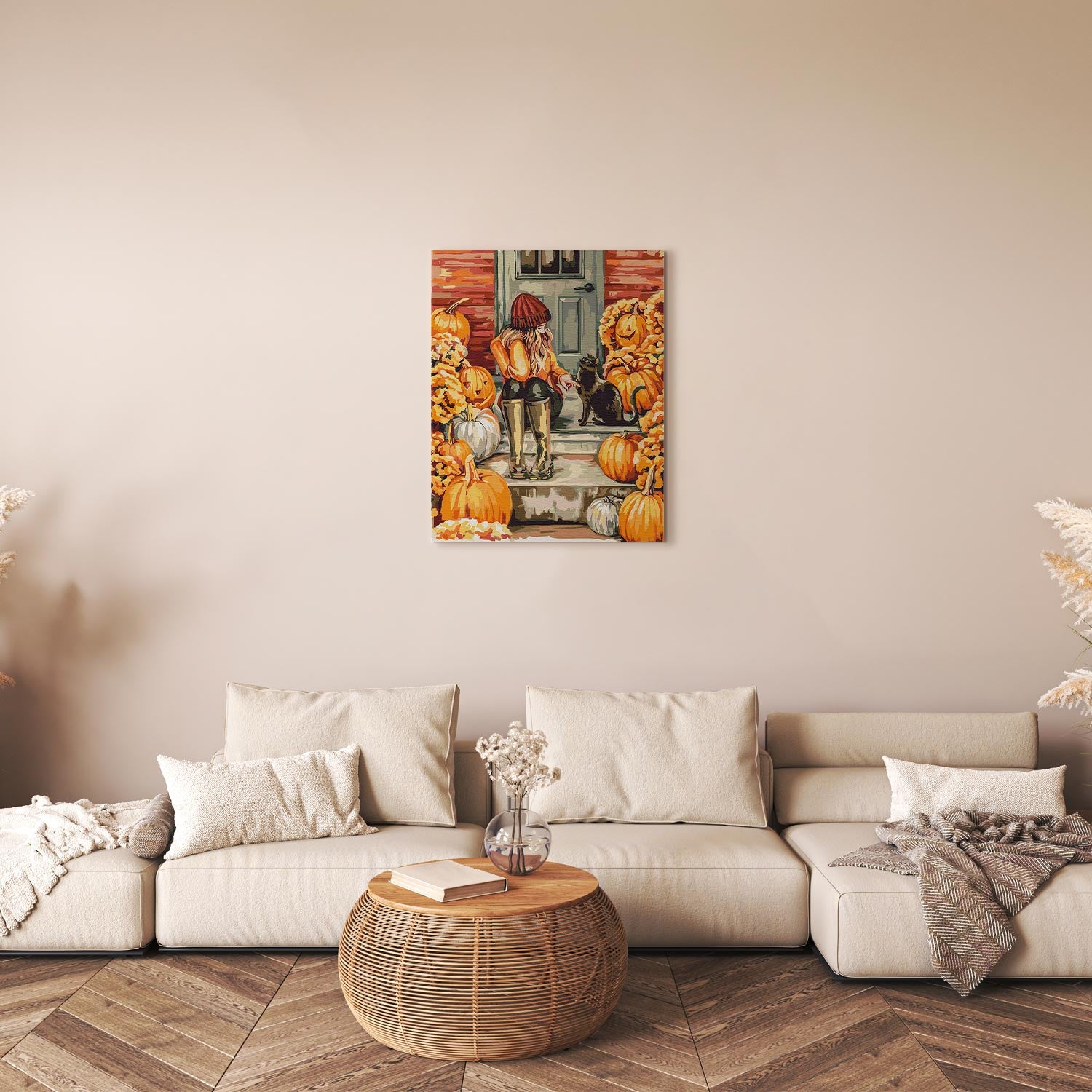 Autumn Cats and Women Paint by Numbers Kit