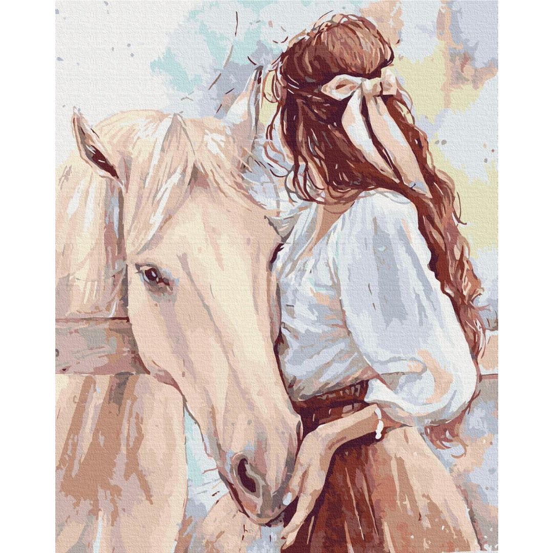 Girl with a Horse Multicolor Paint by Numbers Kit