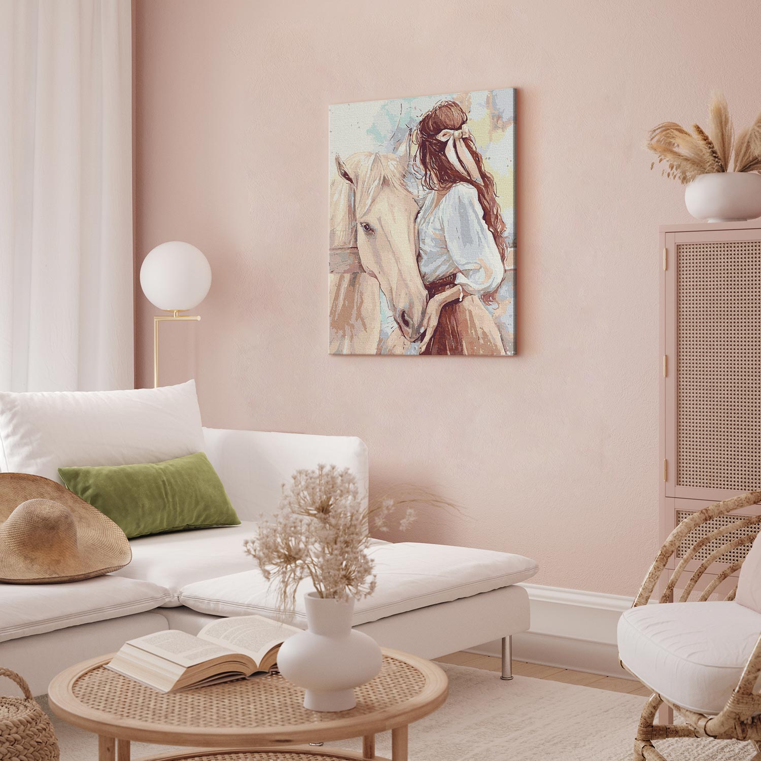 Girl with a Horse Multicolor Paint by Numbers Kit