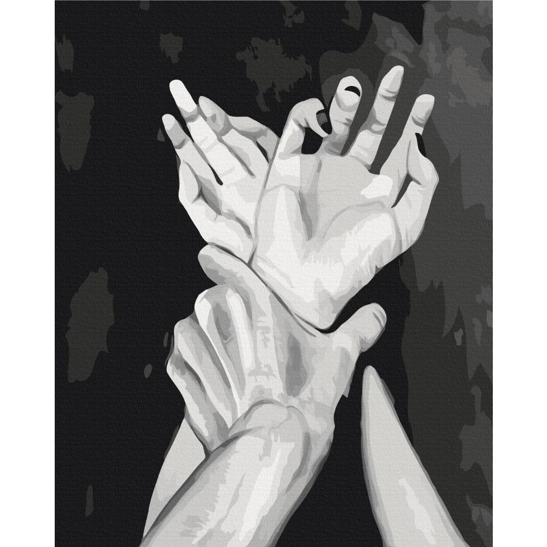 Black and White Hands People Paint by Numbers