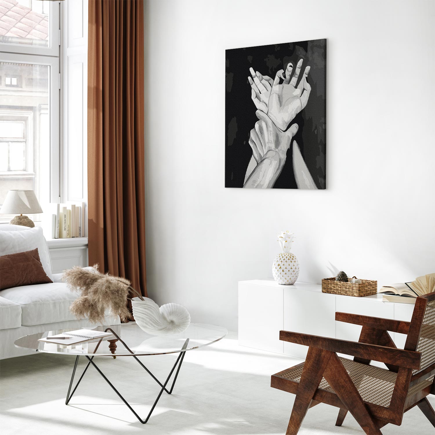 Black and White Hands People Paint by Numbers