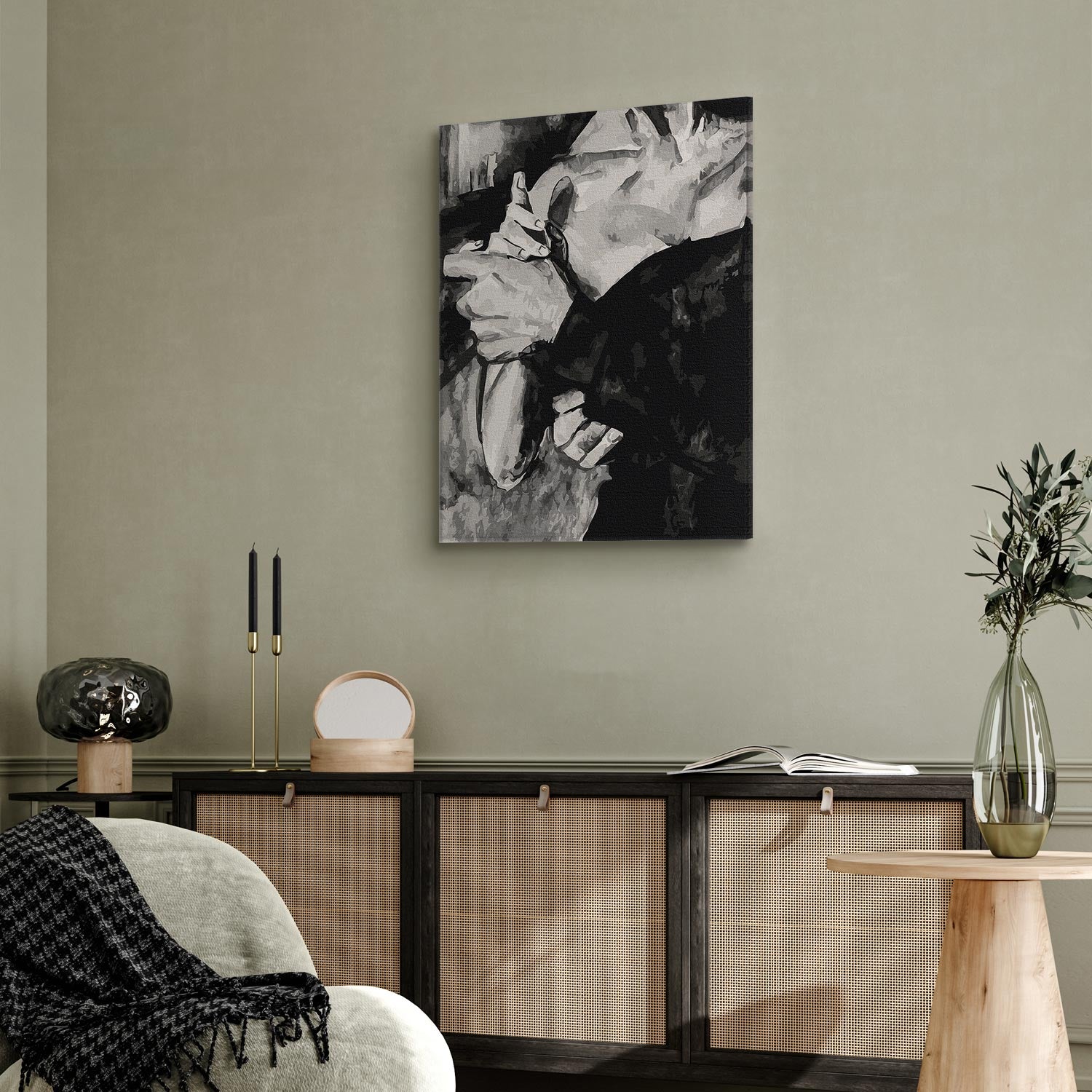 Black and White People Touch Paint by Numbers Kit