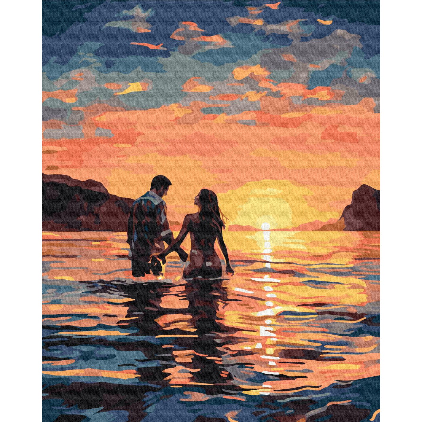 Lovers at Sunrise Romantic Paint by Numbers Kit