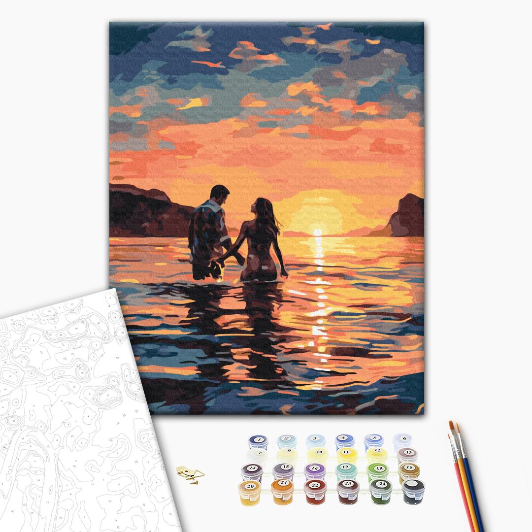 Lovers at Sunrise Romantic Paint by Numbers Kit