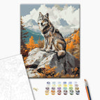 Mountain Wolf Animals Paint by Numbers Kit