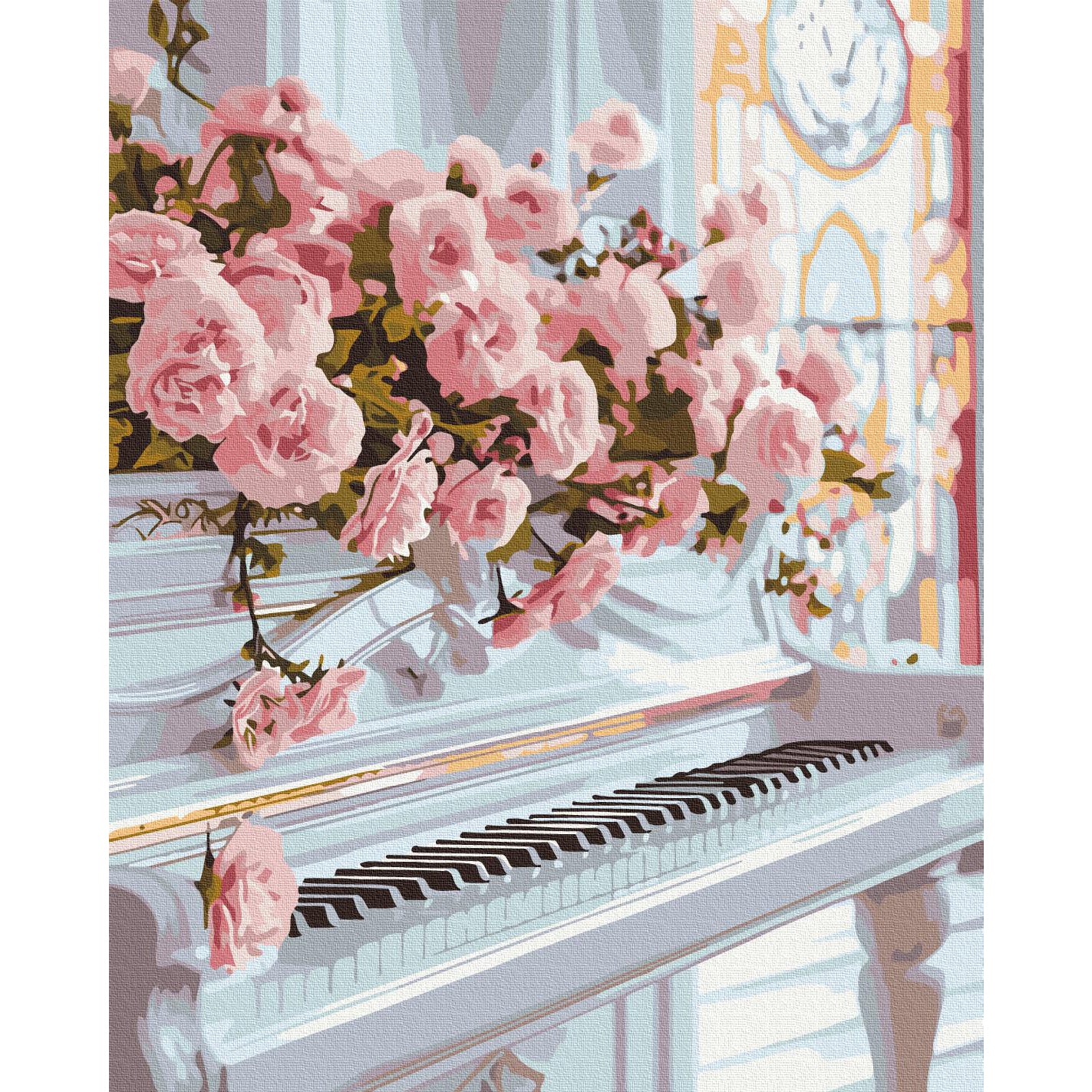 Romantic Piano Floral Paint by Numbers Kit
