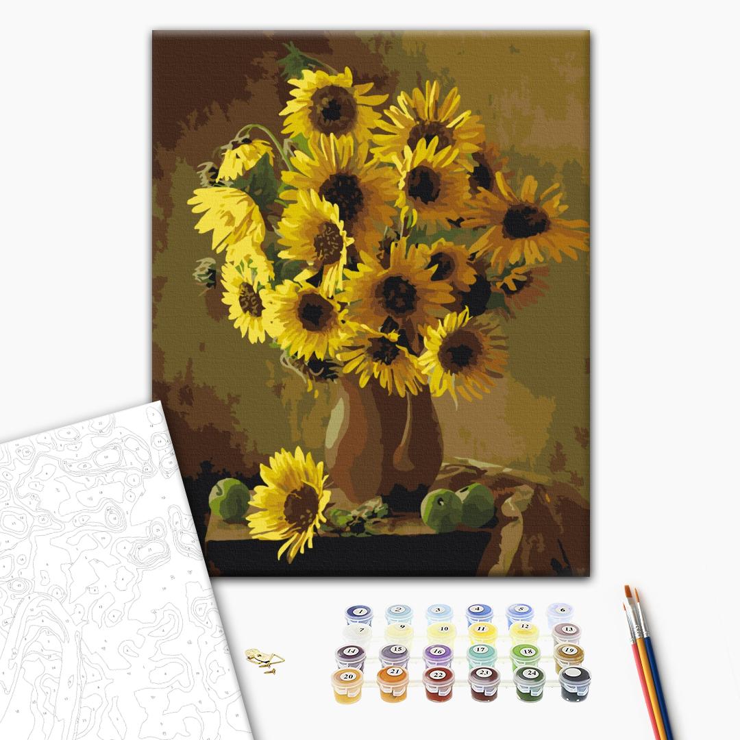 Sunflower Vase Floral Paint by Numbers