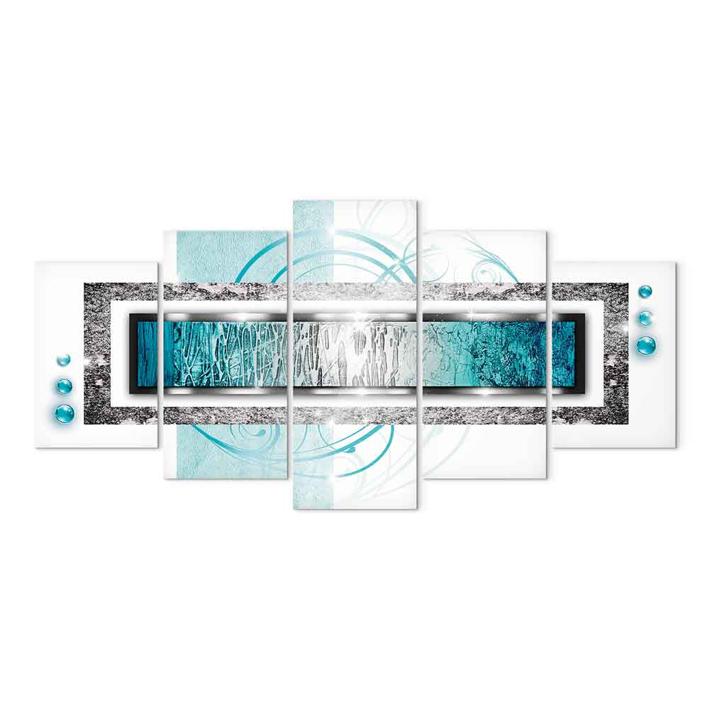 Turquoise Blizzard Abstract Canvas Print