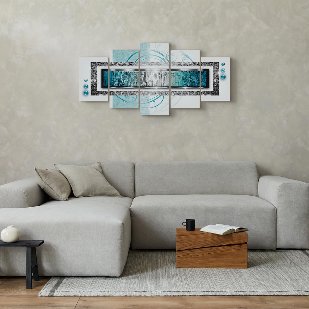 Turquoise Blizzard Abstract Canvas Print