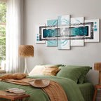 Turquoise Blizzard Abstract Canvas Print