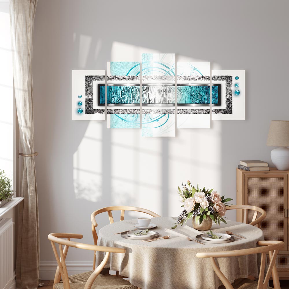 Turquoise Blizzard Abstract Canvas Print