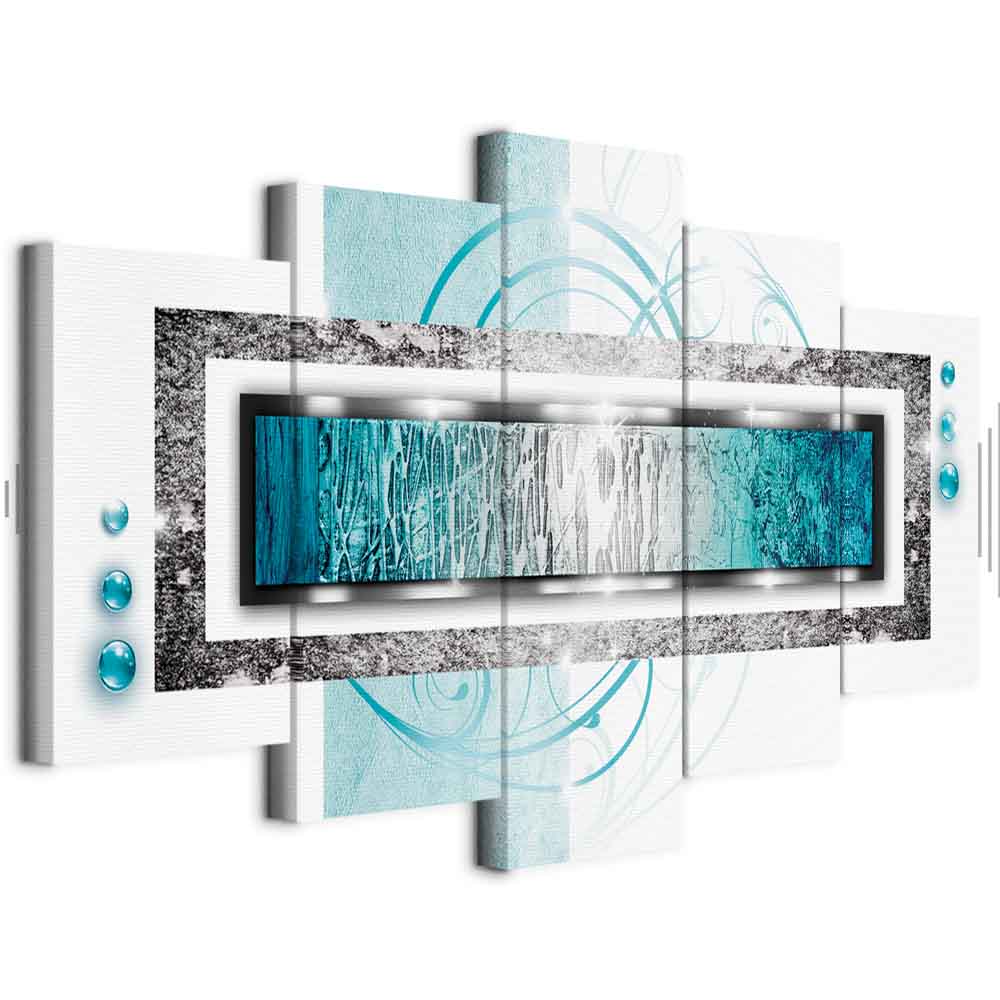 Turquoise Blizzard Abstract Canvas Print