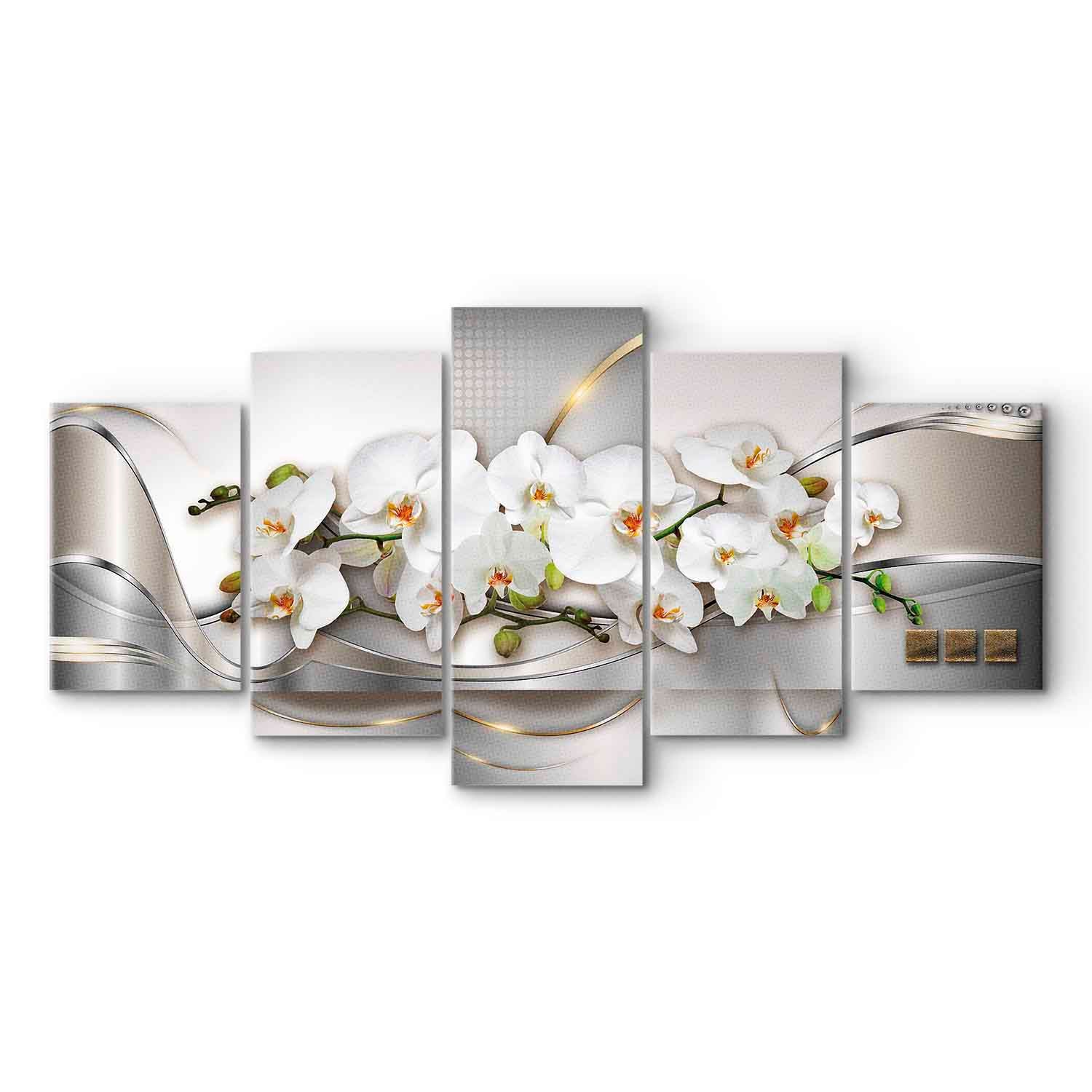 Abstract Ocean Wave Orchid Modern Canvas Print