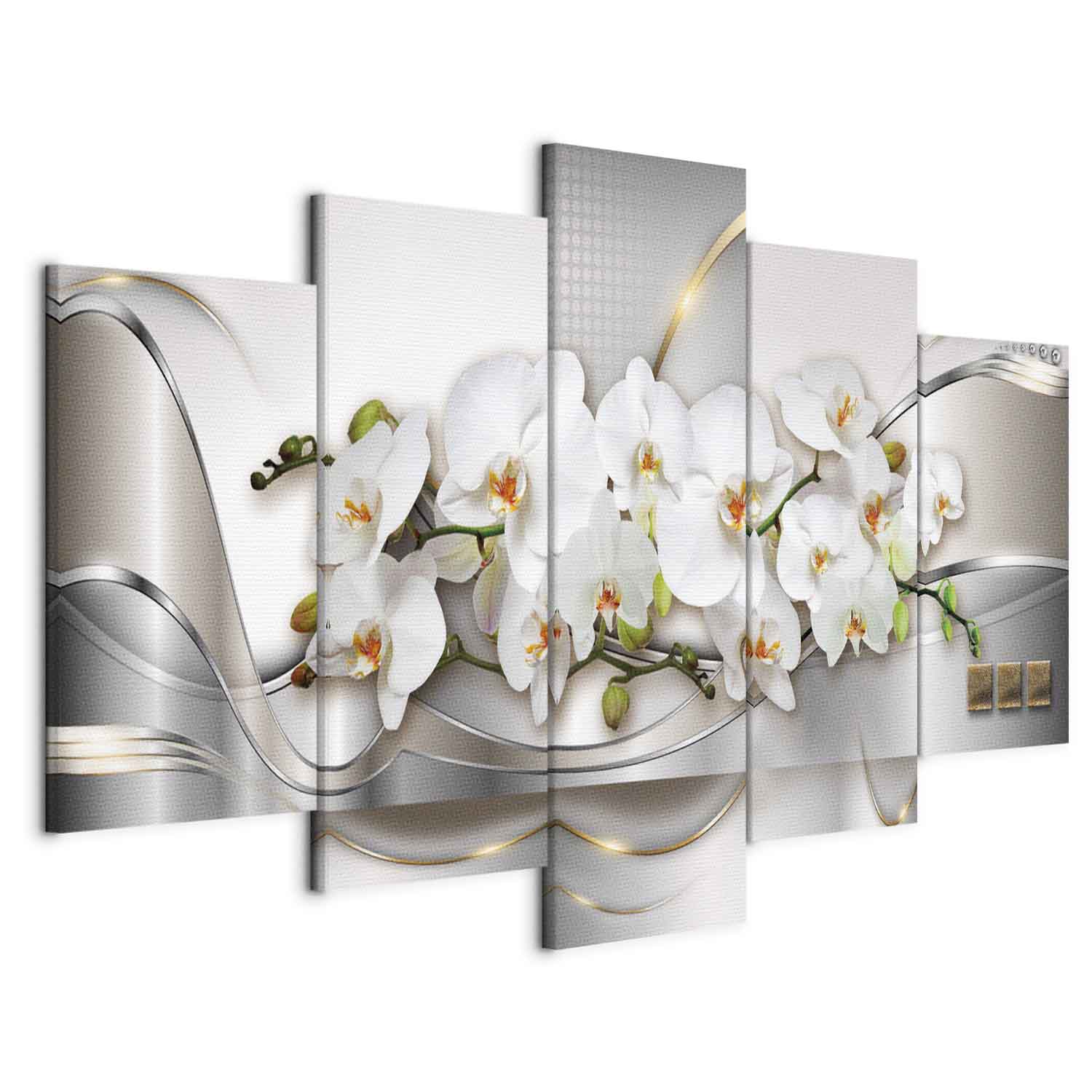 Abstract Ocean Wave Orchid Modern Canvas Print