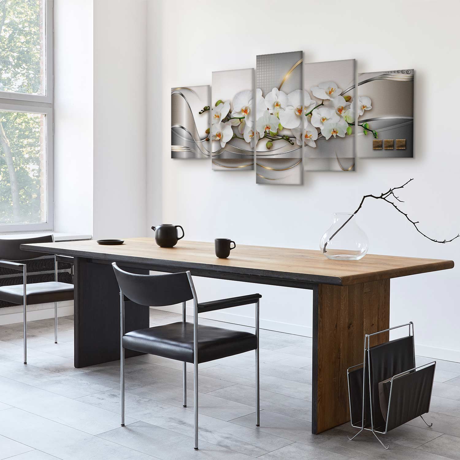 Abstract Ocean Wave Orchid Modern Canvas Print