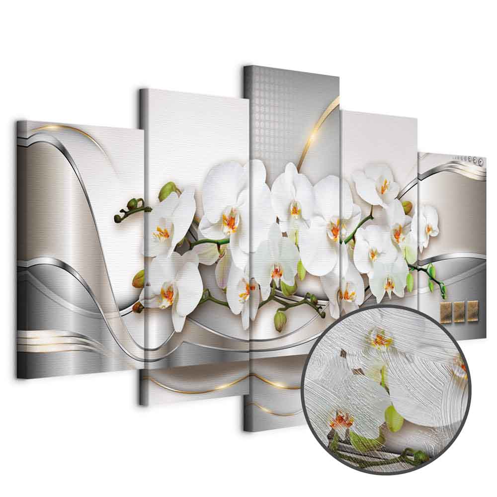 Abstract Ocean Wave Orchid Modern Canvas Print