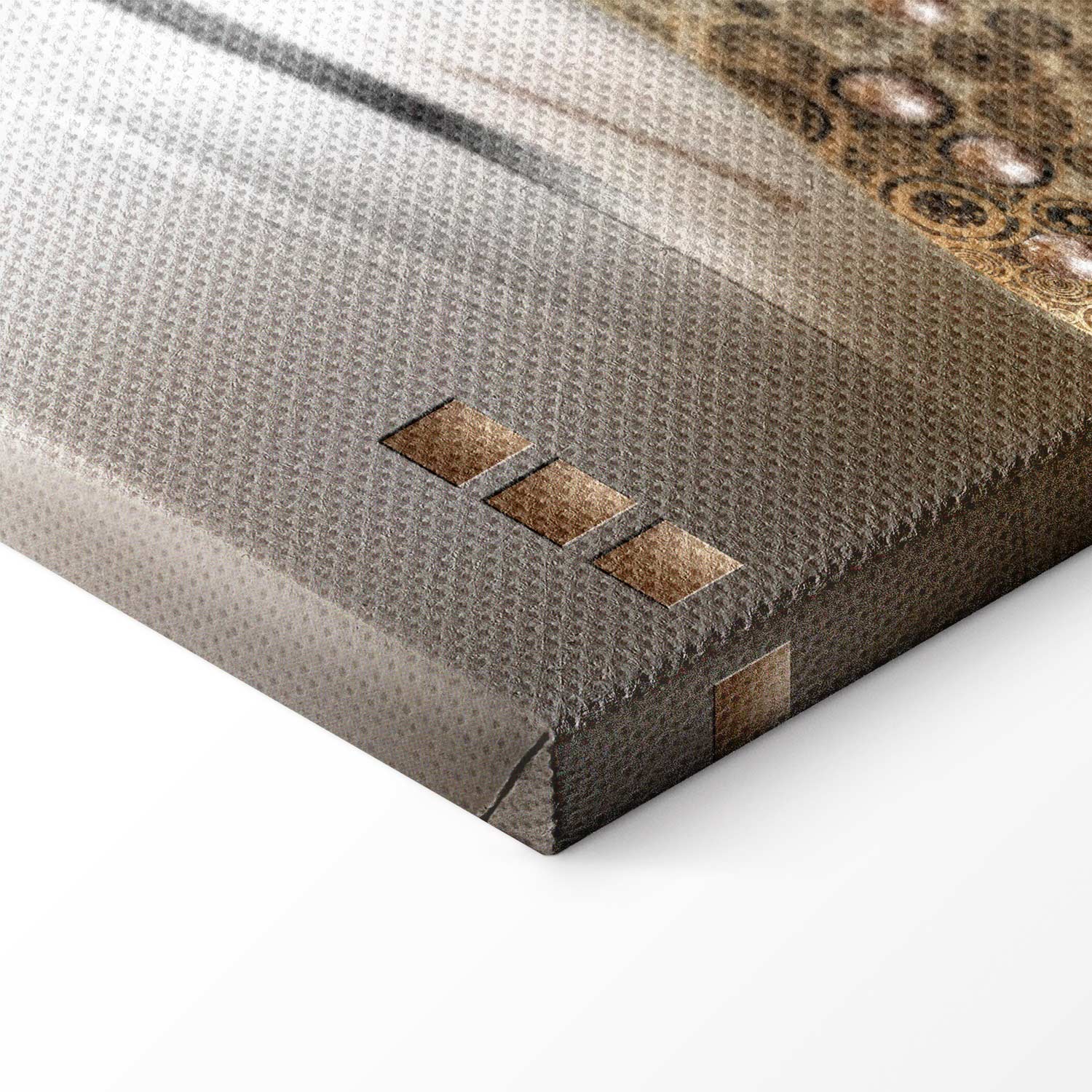 Golden Geometric Stripes Abstract Canvas Print