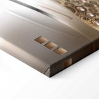 Golden Geometric Stripes Abstract Canvas Print